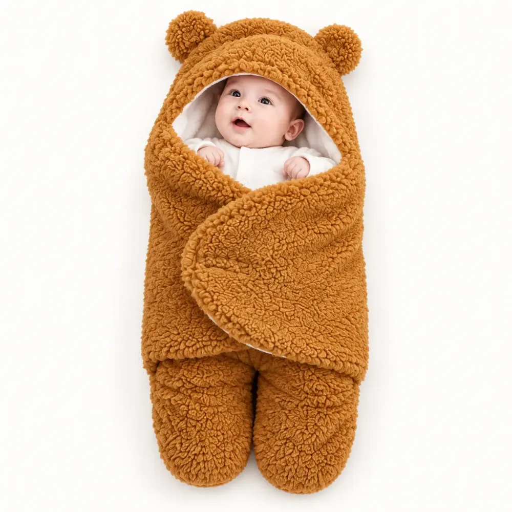 Baby Bear Fleece Hooded Wrap Sleeping Bag – BBY03