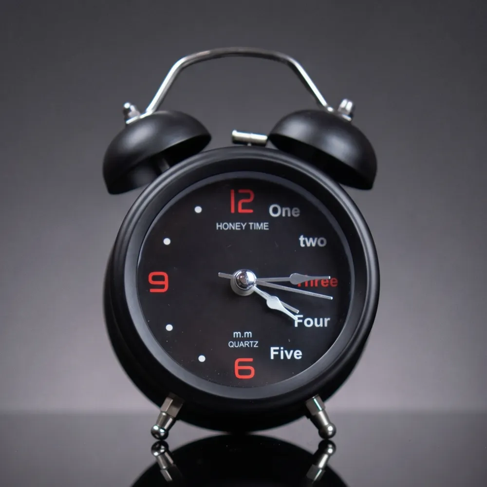 Classic Twin Bell Alarm Clock – Black