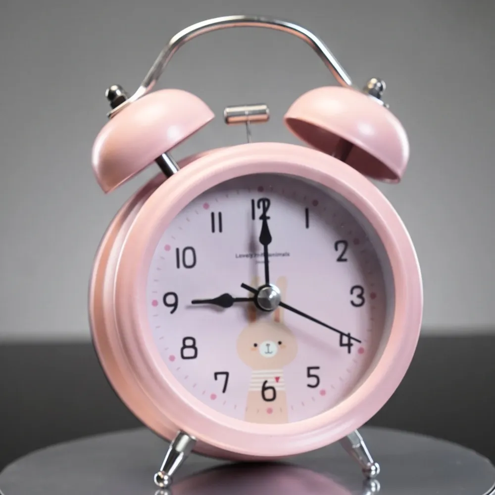 Classic Twin Bell Alarm Clock – Pink