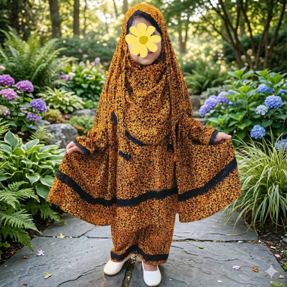 Kids Linen Khimar Set – KCK114