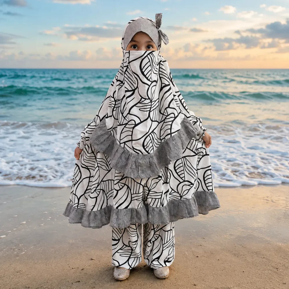 Kids Cherry Khimar Set with Kuchi – KCKS125