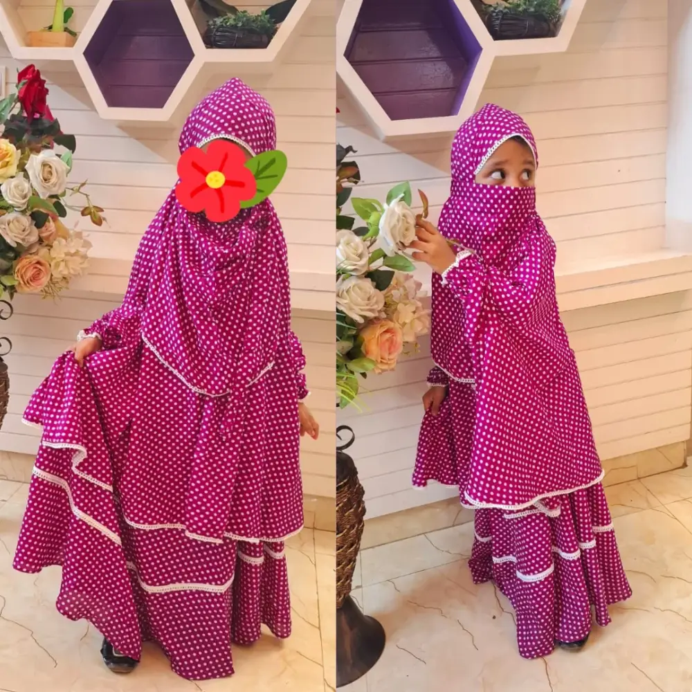 Kids Cotton Khimar Set (Customised, Ages 1–12) – KCK103