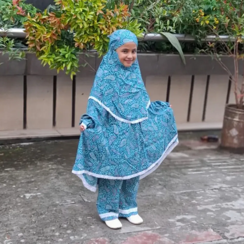 Kids Linen Khimar Set KCK131 - Breathable Linen - 1-12 Years & Adult - BDzoon