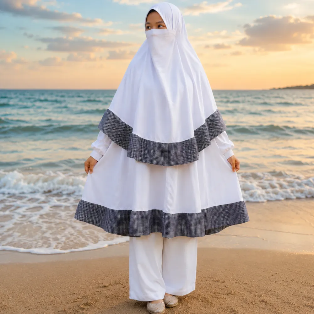Kids Linen Khimar Set with Kuchi – KCK135
