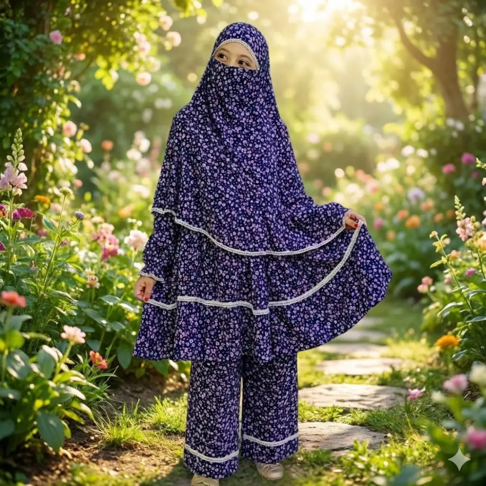 Kids Cotton Khimar Set – KCK122