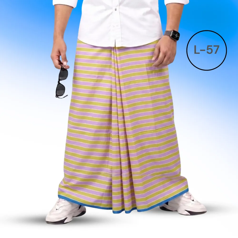 Soft Cotton Check Lungi – L57