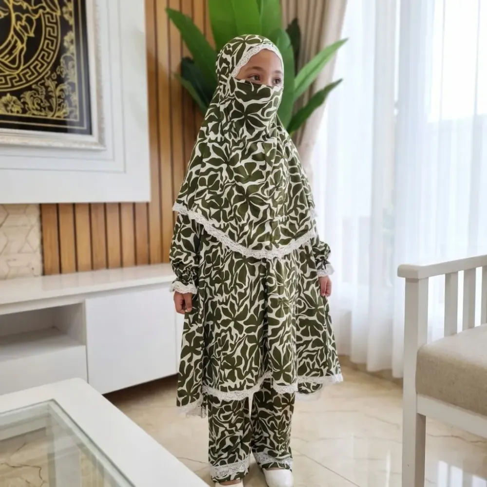 Kids Linen Khimar Set – KCK134