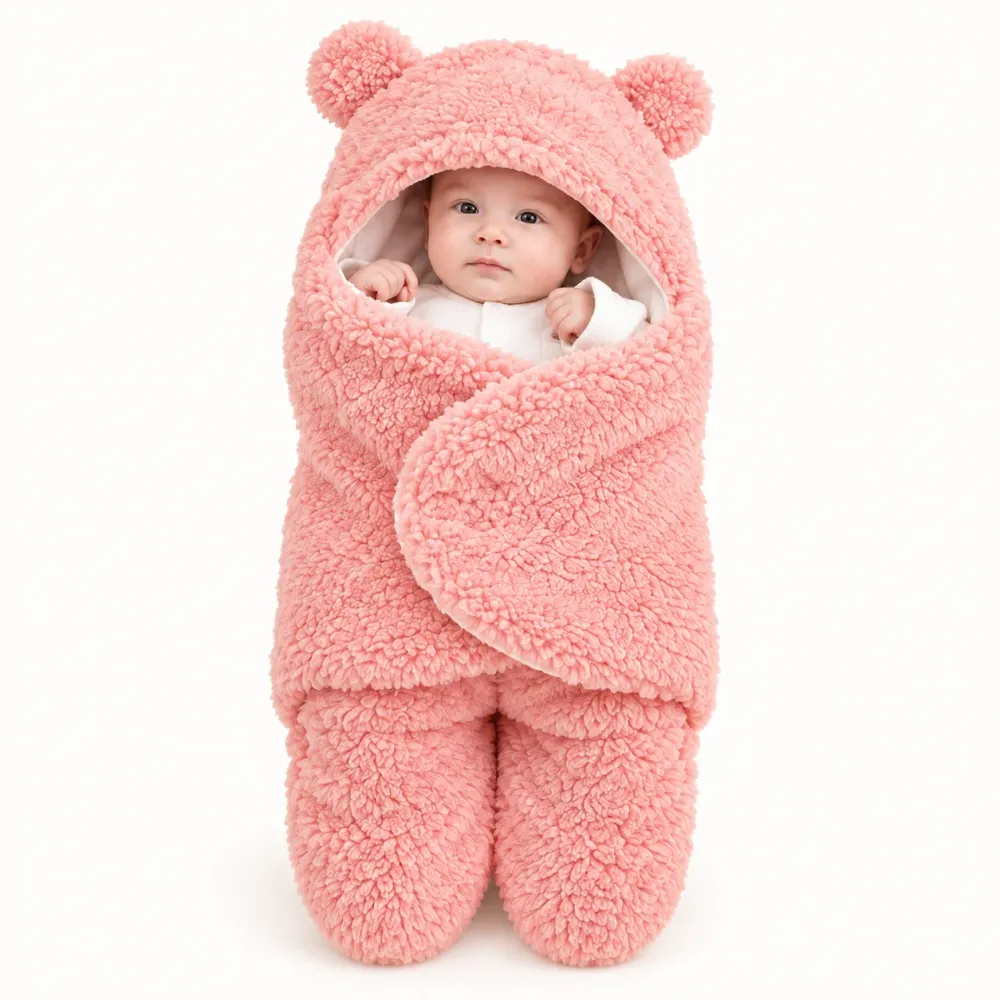 Baby Bear Fleece Hooded Wrap Sleeping Bag – BBY01