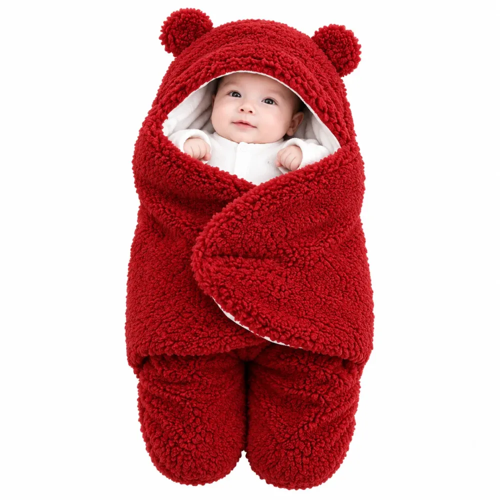 Baby Bear Fleece Hooded Wrap Sleeping Bag – BBY02