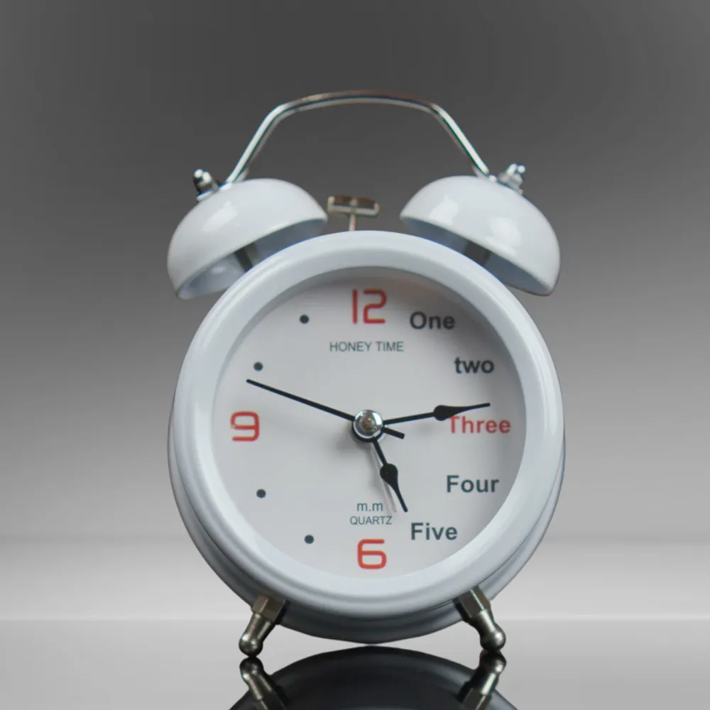 Classic Twin Bell Alarm Clock – White