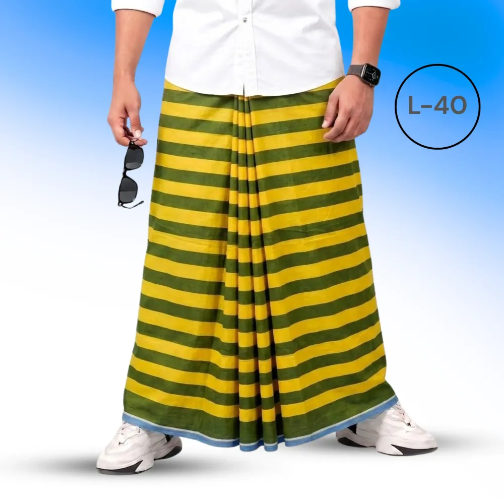 Soft Cotton Check Lungi – L40