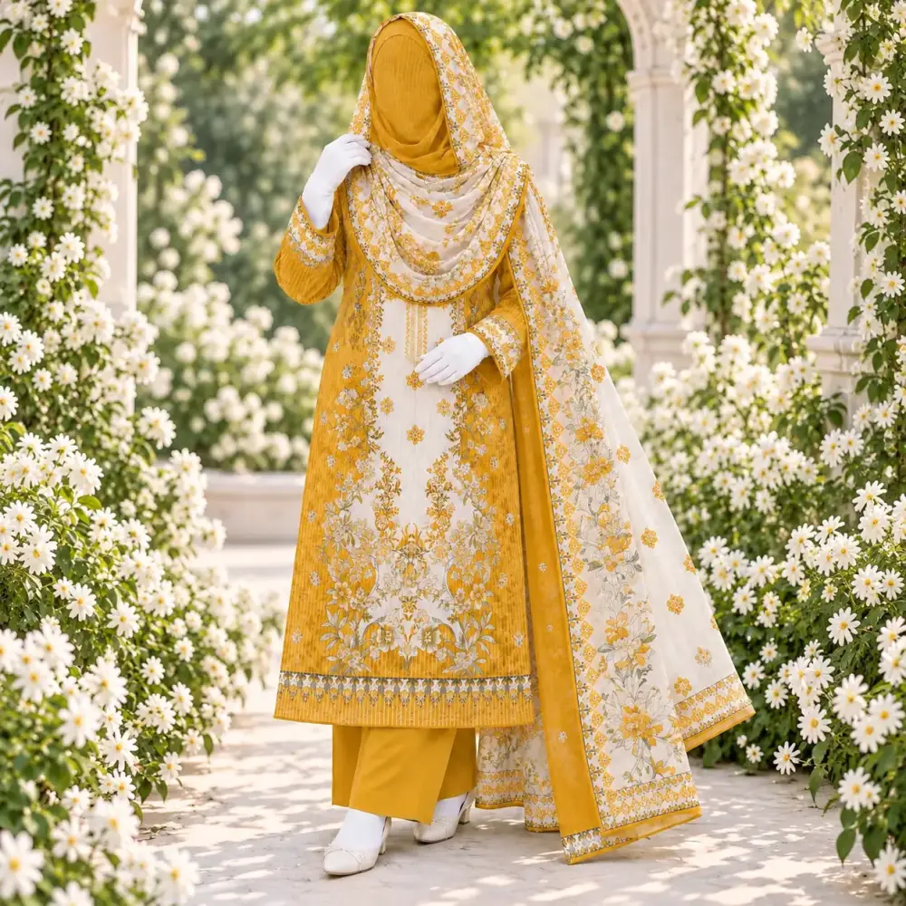 VIP Premium Barish Luxury Floral Three Piece – VPBL102